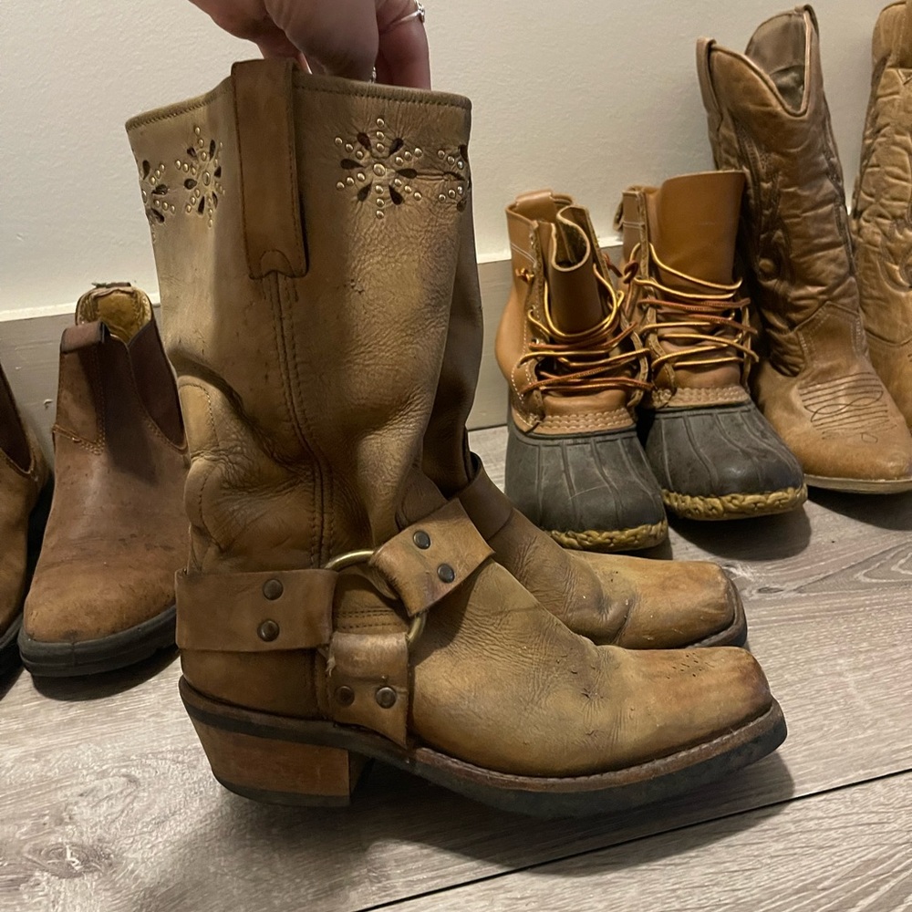 Frye Harness Boots with Floral Cutouts- RARE